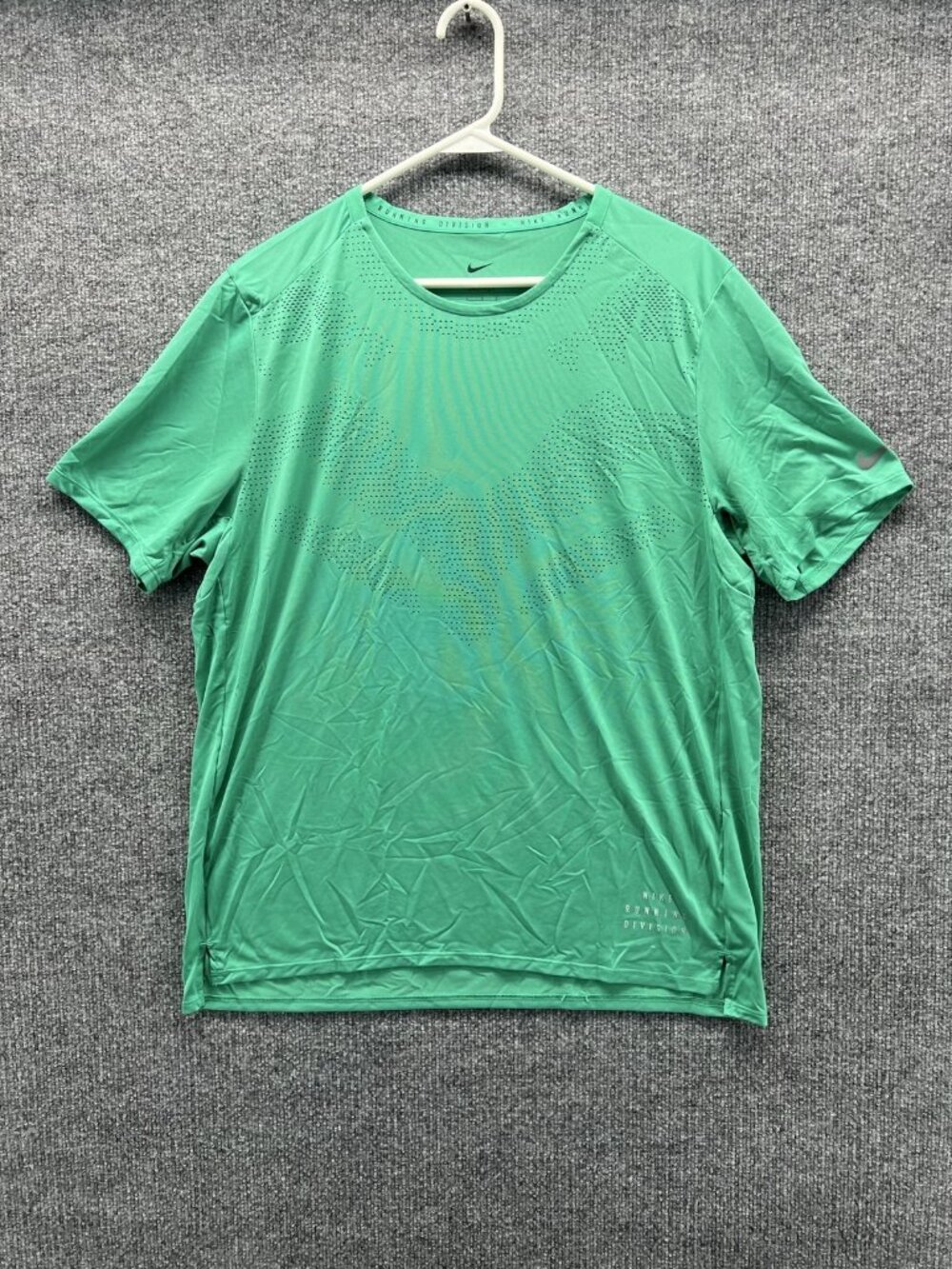 Nike Dri-FIT Running Division Shirt Mens Large Green Short Sleeve Running Top